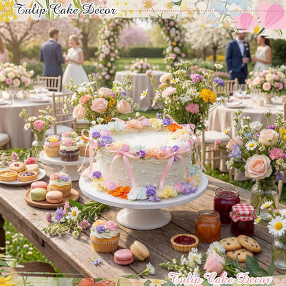 Juinte 30 Pcs Peony Cake Topper Decorations Artificial Wildflower Cake Decorations Floral Cakes Toppers for Wedding Baby Shower Birthday Party Supplies