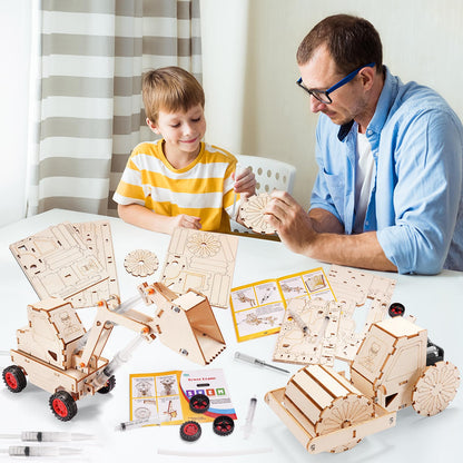 STEM Kits for Kids Ages 8-10 10-12, Wood Building Crafts Kit for Boys 8-12, Model Car Kit, 3D Wooden Puzzles Woodworking Science Projects, Construction Engineering STEM Toys for 8 10 13 12 14 Year Old