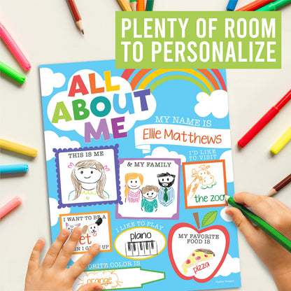 Hadley Designs All About Me Posters for Classroom Must Haves - 20 Star Student Poster, 100 Days of School Items, Star of The Week Poster Elementary Classroom Decor, End of School Year Teacher Supplies