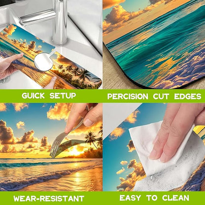 Kitchen Sink Splash Guard Faucet Mat Super Absorbent Fast Drying Mat Guard