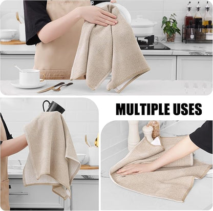 Homaxy Premium Kitchen Towels, Large Cotton Kitchen Hand Towels, Flat and Terry