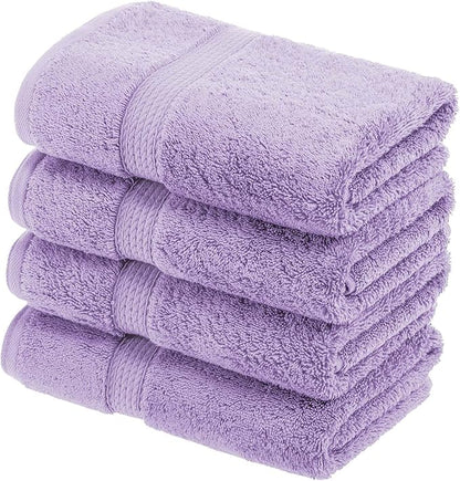 SUPERIOR Egyptian Cotton Pile Hand Towel Set of 4, Ultra Soft Luxury Towels