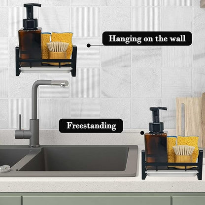 VANTEN Kitchen Sink Caddy Sponge Holder Organizer, Sink Tray Drainer Rack