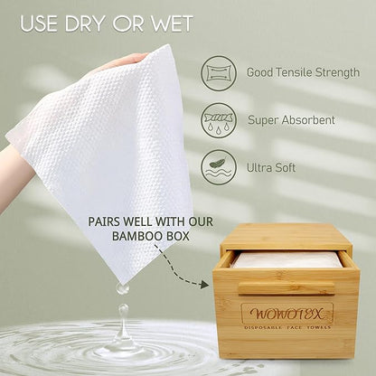 Christmas Style WOWOTEX Disposable Face Towel Biodegradable Large Dry Wipes 60