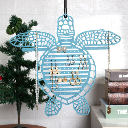 Tnstbiee Turtle Earring Holder Organizer Natural Wood Jewelry Stand for Women and Girls Wall Mount Display for Earrings Necklaces and Accessories 12 * 11 * 0.9in Versatile Design Ideas decoration