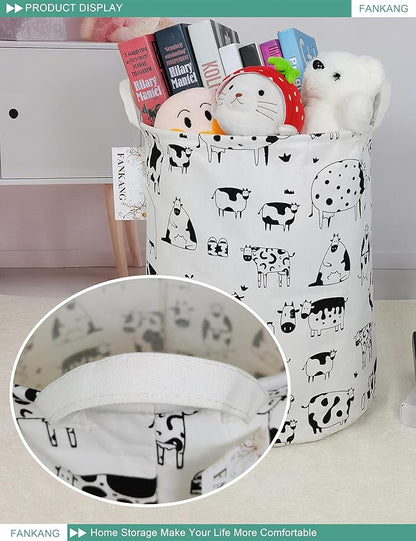 FANKANG Storage Basket, Nursery Hamper Canvas Laundry Basket Foldable