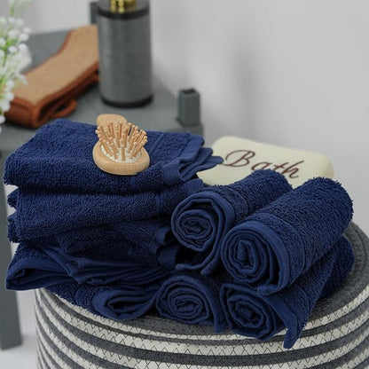 Tens Towels Pack of 24 Washcloths, 12 x 12 Inches, Lighter Weight, Quick to Dry