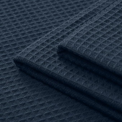 Encasa XO Kitchen Dish Towels Set | Navy Blue | Waffle Weave and Flat Hand Tea
