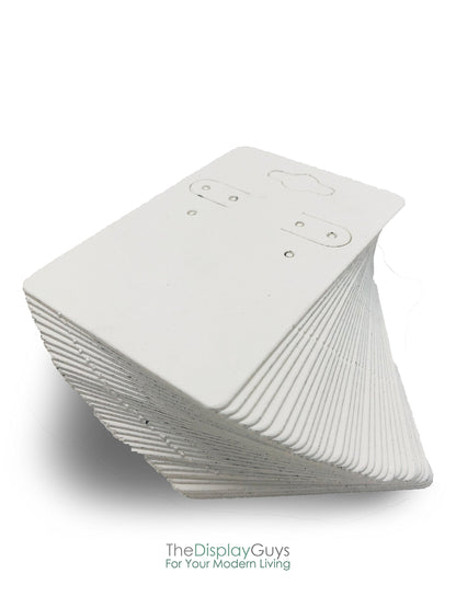 500-Pack 2x3 Pre-Punched Hanging Jewelry Earrings Display Cards (White Kraft Paper, Medium)