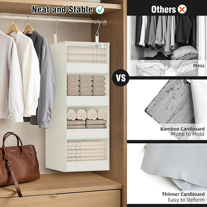 GRANNY SAYS 4-Shelf Hanging Organizer, Closet Hanging Shelves, Closet Hanging