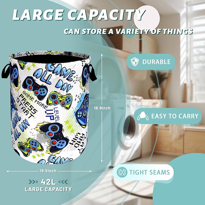 Funny Cool Game Machine Laundry Basket Games Foldable Colorful Laundry Hamper