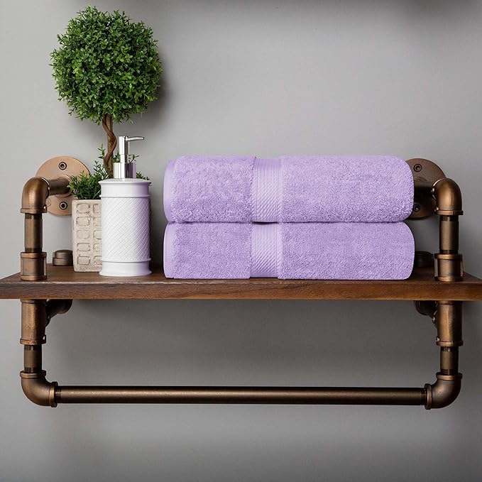 SUPERIOR Egyptian Cotton Pile Bath Towel Set of 2, Ultra Soft Luxury Towels