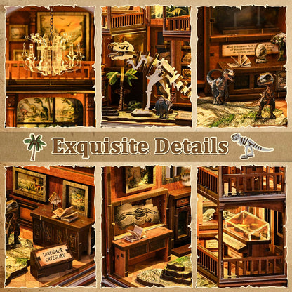 DIY Book Nook Kit, 3D Wooden Puzzle for Adults, Miniature House Kit with Touch LED Light, Gothic Bookshelf Insert Decor, Creative Hobby Gift for Fantasy Lovers