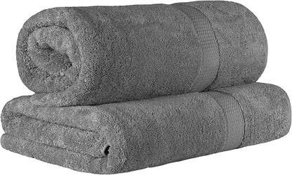 SUPERIOR Egyptian Cotton Pile Bath Sheet Set of 2, Ultra Soft Luxury Towels