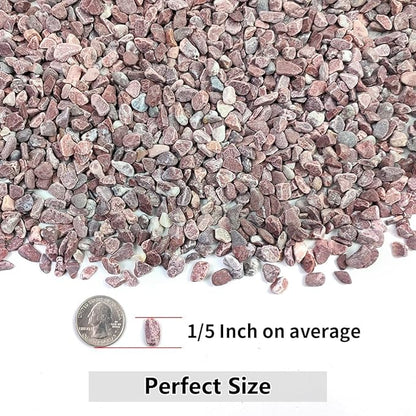 YISZM 5LB Succulent and Cactus Gravel Pebbles, 1/5 Inch Natural Decorative Polished Stones, River Rocks for Vases Gardening Indoor and Outdoor Decorative Rocks, Red