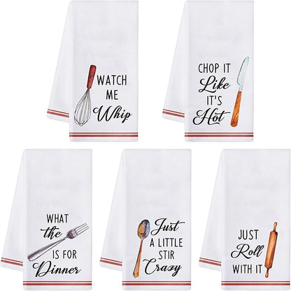 R HORSE 5Pcs Kitchen Dish Towel Funny Cookware Kitchen Dishcloth Absorbent