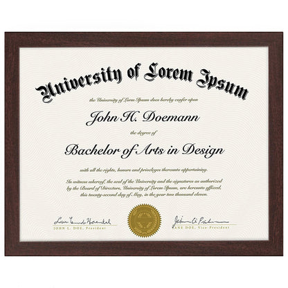 Americanflat 8.5x11 Diploma Frame with Shatter-Resistant Glass - Document Frames with Engineered Wood - Legacy Collection - Certificate Frame for Tabletop and Wall Display - Mahogany
