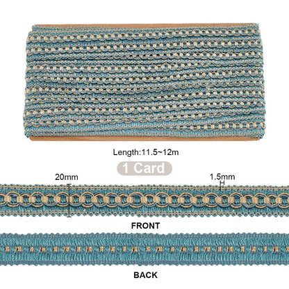 PH PandaHall 12 Yards 3/4 inch Braid Trim, Polyester Gimp Lace Trim Woven Braid Trim for Costume DIY Crafts Sewing Jewelry Making Curtain Decoration Costume Accessories, Blue