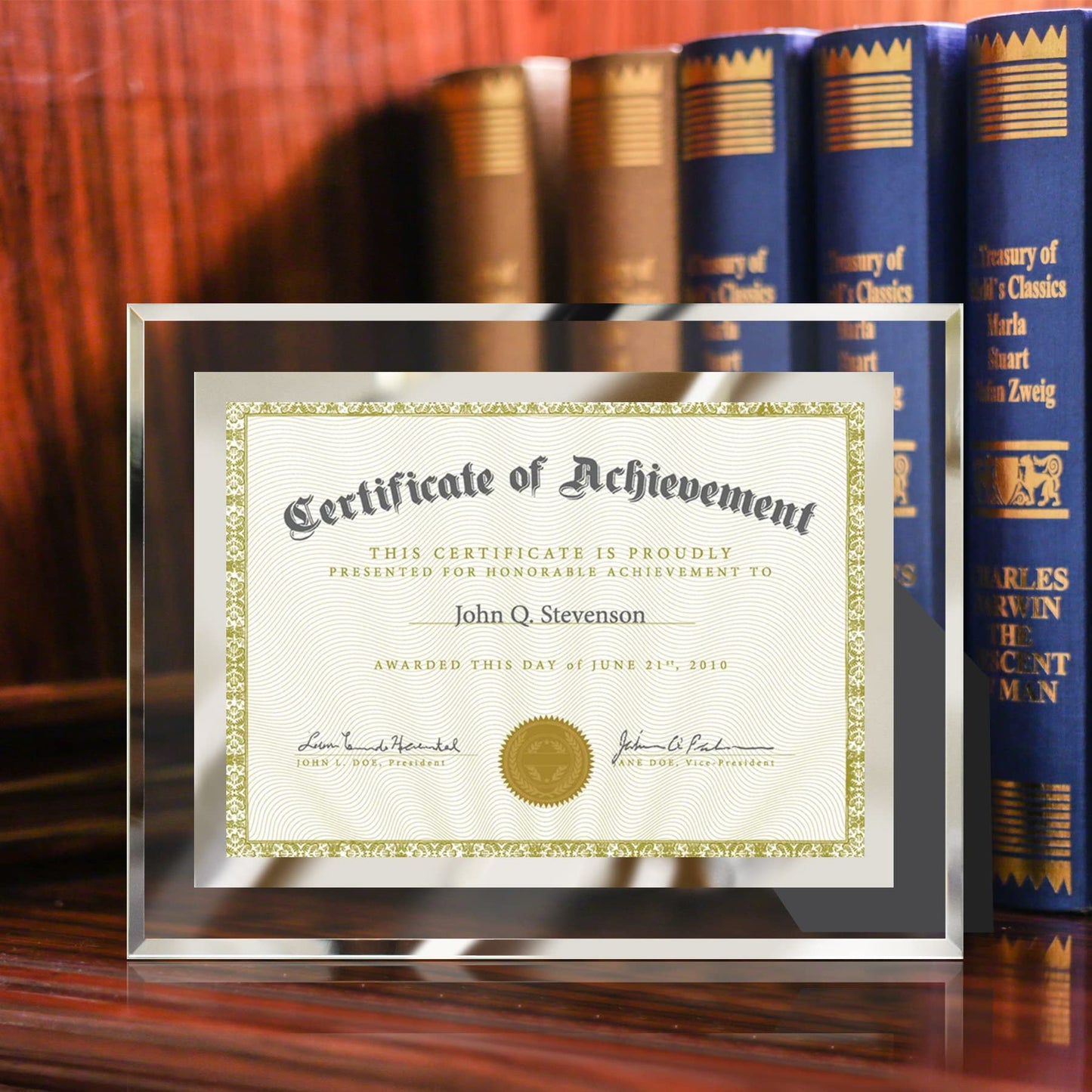 LUCKYLIFE 8.5x11 Picture Frame Glass Certificate Document Frame for Tabletop Display, 1 Pack