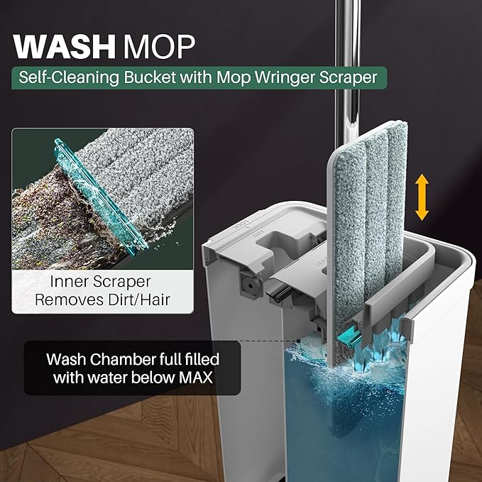 JOYMOOP Mop and Bucket with Wringer Set, Wet Dry Mop