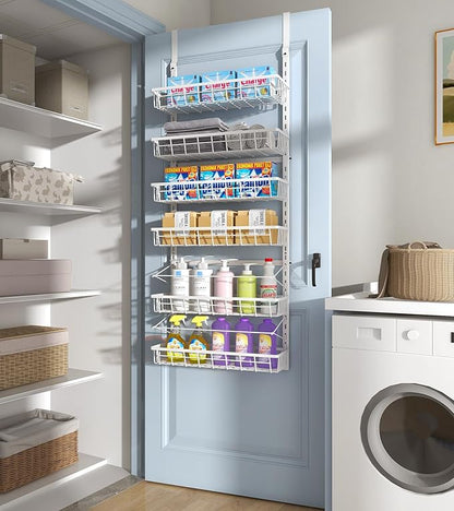 Over The Door Pantry Organizer, Wall Mount Spice Rack, Pantry Hanging Storage