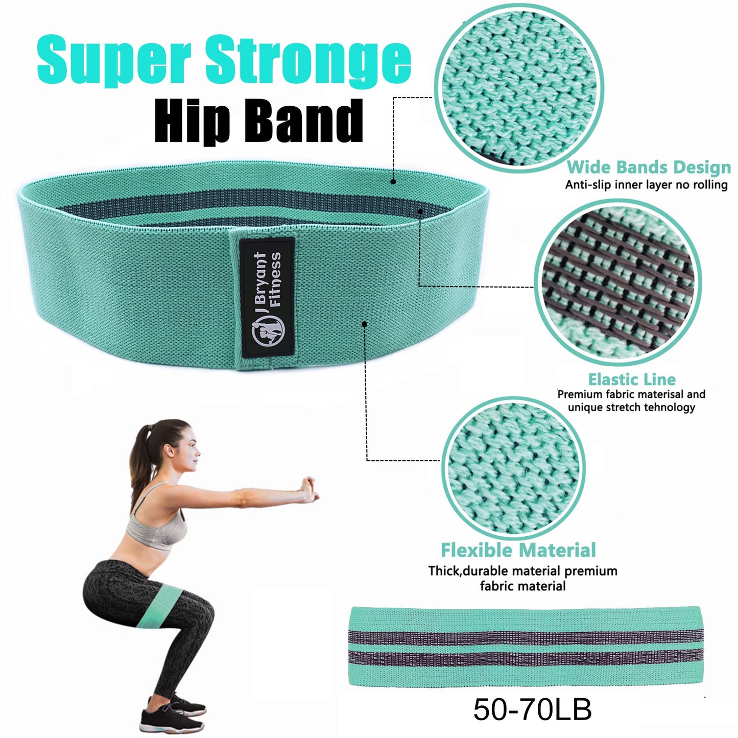 J Bryant Barbell Pad Set with 2 Ankle Straps for Cable Machines, Hip Resistance Band, Weight Lifting Straps, Thick Cushion Hip-Thrusts Pad with Carry Bag for Squats Bench Press Workout