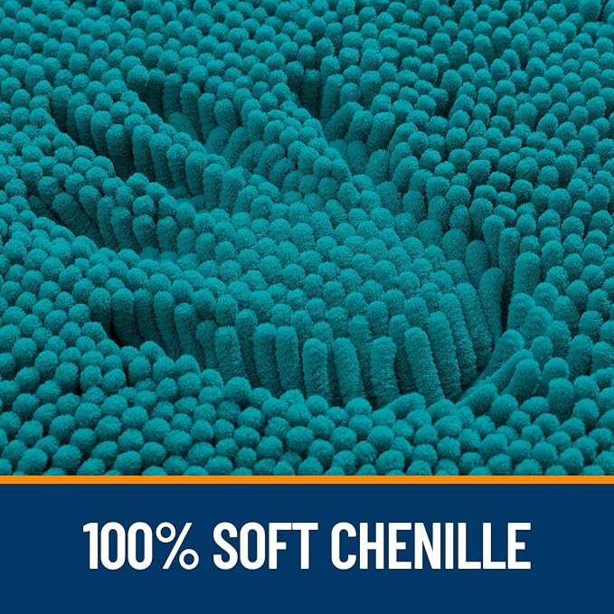 OLANLY Large Bathroom Rugs 70x46, Extra Soft Absorbent Chenille Bath Rugs, Rubber Backing Quick Dry, Machine Washable Bath Mats for Bathroom Floor, Tub and Shower, Home Decor Accessories, Deep Lake