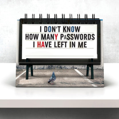 Genuine Fred Daily Marquee Desktop Flipchart, 52 Witty Signs, Fun & Functional Desk Accessories for Home or Office, Funny Gift for Coworkers, Office Gifts