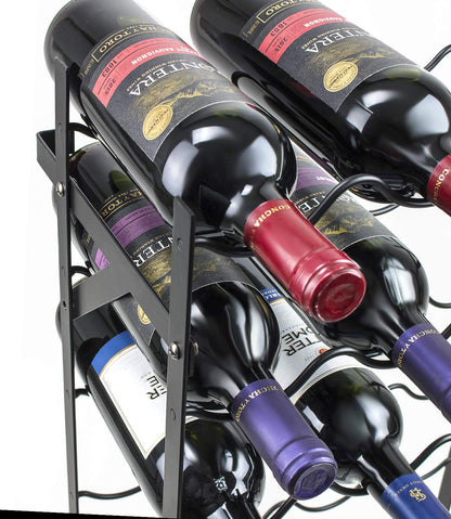 Sorbus Wine Rack Freestanding Floor - Wine Bottle Holder Holds 75 Bottles of Wine - 75 Bottle Capacity Wine Storage for Any Bar, Wine Cellar, Kitchen, Dining Room (New Improved Design)