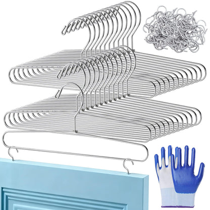 24 Pack Cabinet Door Painting Hanger, 14.57” x 5.24” Door Painting Brackets with 60 Pcs Zinc Plated Metal Screw-in Cup Hooks, Paint Drying Rack for Cabinet Spraying, Art Drying Brackets