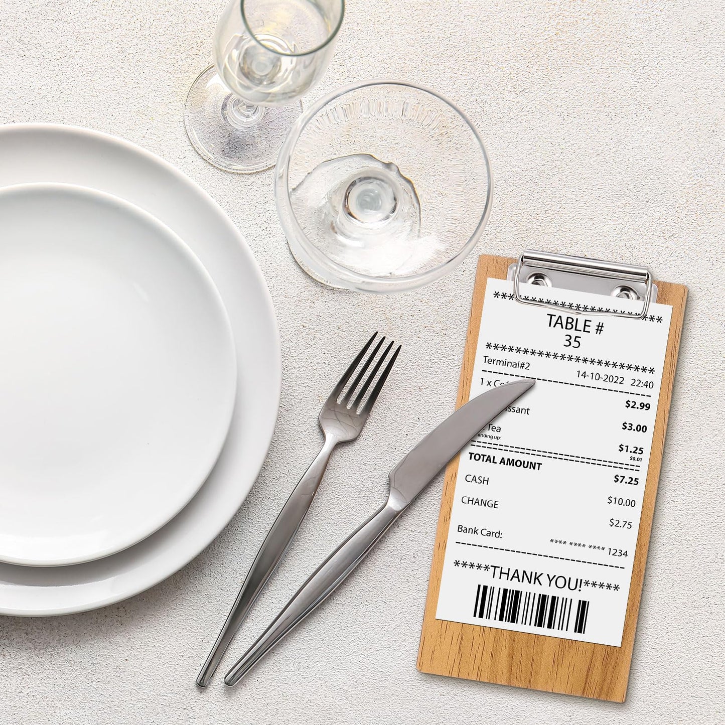 PATIKIL Check Presenters for Restaurants, 20Pcs Mini Clipboard Wood Check Holder Half Page Menu Holder for Restaurant Cafe Waitress Guest Check Server, Brown