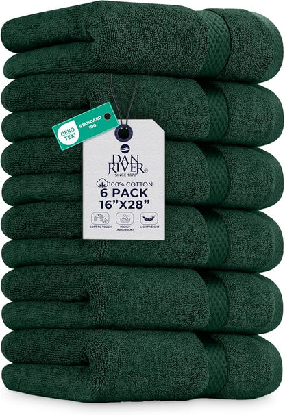 DAN RIVER 6-Pack Premium Hand Towels
