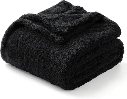 Exclusivo Mezcla Fleece Bed Blankets Queen Size, Ultra Soft, Lightweight and Fuzzy Black Blanket for Women, Home Decor, 90x90 Inches