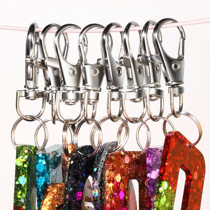LEOBRO 240PCS Lobster Claw Clasps and Key Rings, Keychain Making Kit, 120PCS Keychain Clips and 120PCS Key Chain Ring, for Keychains, Lanyard, Jewelry Making, Art Crafts, Silver
