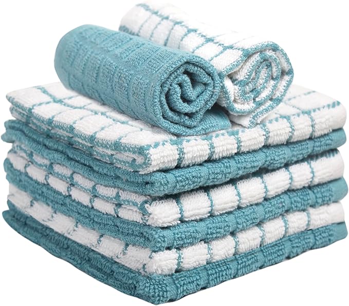 Bumble Premium Cotton Dish Cloths 12" x 12"| Aqua Design | 405 GSM | Highly