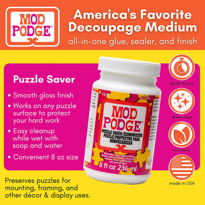 Mod Podge Puzzle Saver Glue Kit, Adhesive Brushes for Jigsaw Puzzles, Boards, Mats, Pixiss Accessory Kit with Glue Spreaders, Gloves, Brushes, Palette Knife Set