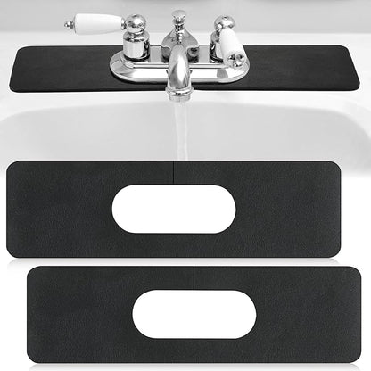 Tioncy 2 Pcs Faucet Mat Sink Splash Guard Oval-hole Oval Splash Pad