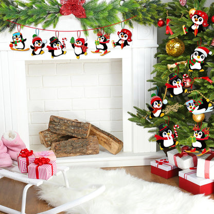 Moon Boat 40 Sets Christmas Crafts Penguin DIY Hanging Decorations Holiday Winter Craft Home Activities Party Favors