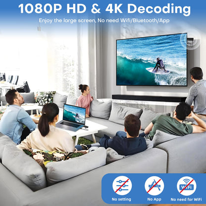 Wireless HDMI Transmitter and Receiver for Streaming Kit,Built-in Antenna Low-latency transmission of 1080P HD video streams,Video/Audio to Monitor from PC,Auto Pairing for Laptop/TV/Monitor/Projector