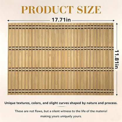 ChiUGua Bamboo Placemats, Heat-Resistant Table Mats, Set of 4, Brown