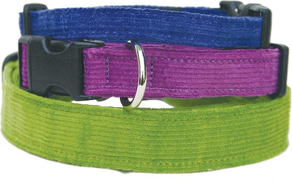 Hemp Corduroy Dog Collar - No Pattern (1" Extra Large, Plum)