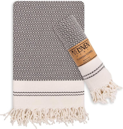 Evelynen Turkish Hand Towels for Bathroom & Kitchen Towels Decorative Set of 2
