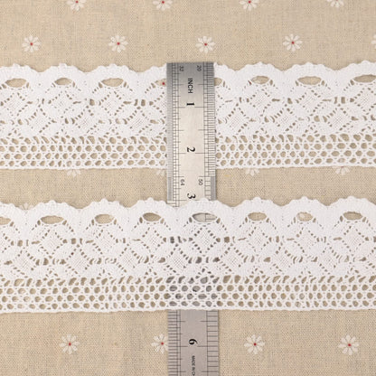 White Lace Ribbon 11 Yards Cotton Lace Trim Crochet Sewing Lace for Crafts, Gift Package Wrapping, Bridal Wedding Decoration, Scrapbooking Supplies