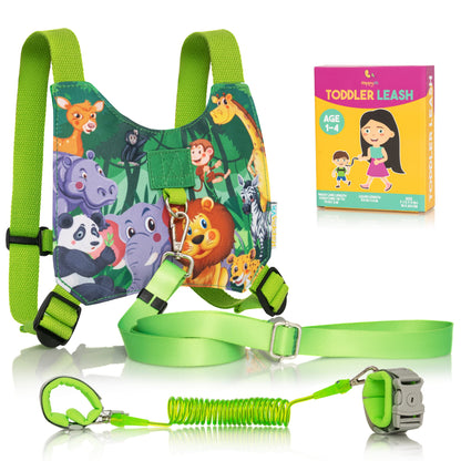 HappyVk Toddler Leash Harness Baby Anti Lost Wrist Link with Key Lock Kid Leash Child Safety Harness Ages 1-4 Cute Design Wild Animals