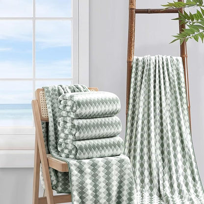 4 Piece Bath Towel Set Oversized Bath Sheet 35"x70" Bathroom Towel Extra Large