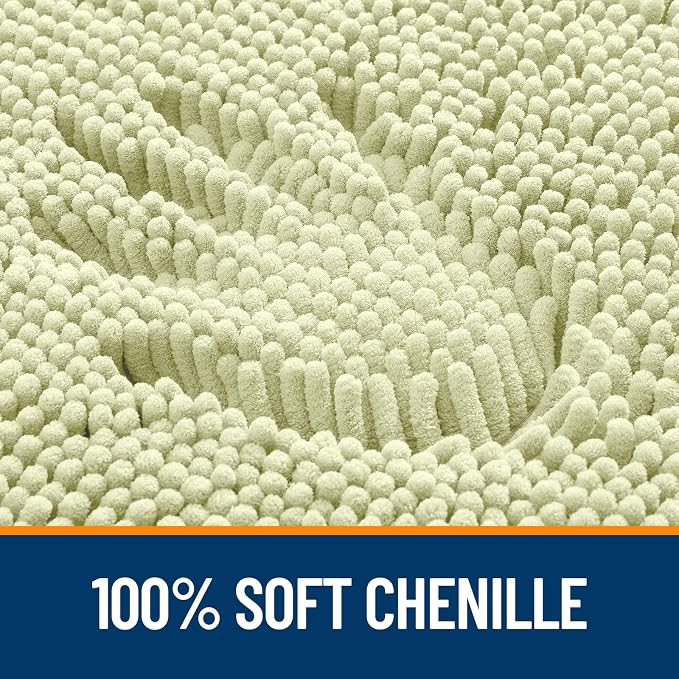 OLANLY Bathroom Rugs 30x20, Extra Soft Absorbent Chenille Bath Rugs, Rubber Backing Quick Dry, Machine Washable Bath Mats for Bathroom Floor, Tub and Shower, Home Decor Accessories, Vanilla