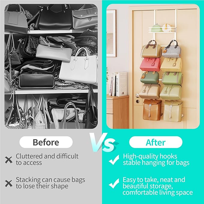 HapiRm Over The Door Purse Organizer