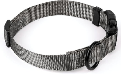 Country Brook Petz - Everyday Nylon Dog Collar and Leash - 10+ Cool Colors (1 Inch, Extra Large, Charcoal)