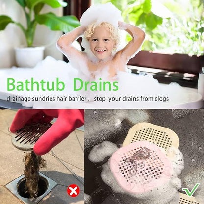 2 Pack Drain Hair Catcher Silicone Drain Protector Bathroom Accessories Hair