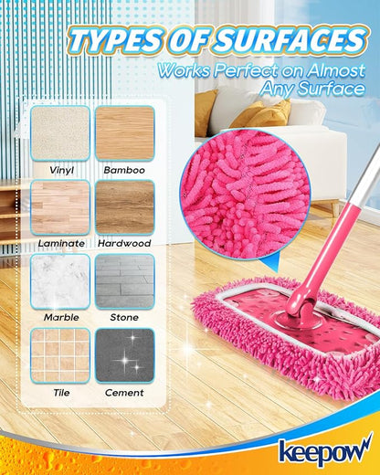 Keepow 8 Pack Reusable Mop Pads Compatible